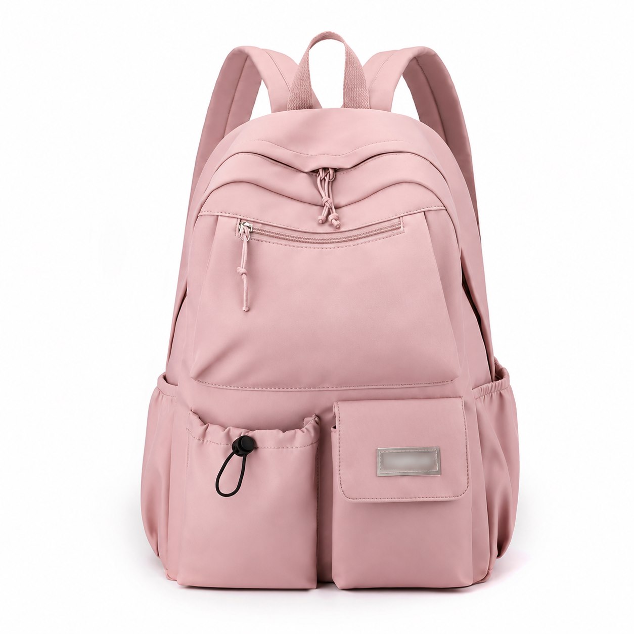 Pink multi-pocket school bag — edited style reference